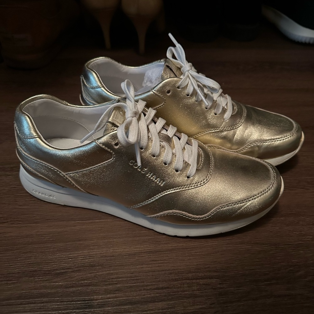 Cole Haan Gold Sneakers